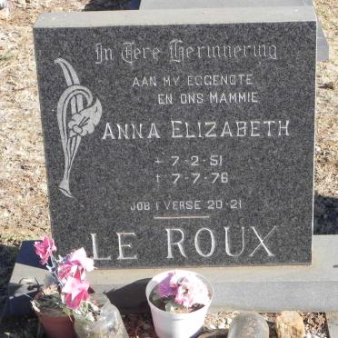 ROUX Anna Elizabeth, le 1951-1976
