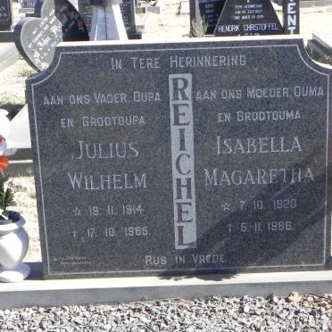 REICHEL Julius Wilhelm 1914-1985 &amp; Isabella Magaretha 1920-1986