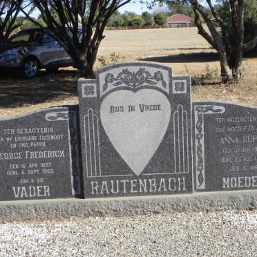 RAUTENBACH George Frederick 1897-1962 &amp; Anna Sophia 1908-1973