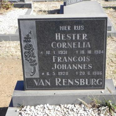 RENSBURG Francois Johannes, van 1920-1986 &amp; Hester Cornelia 1931-1984