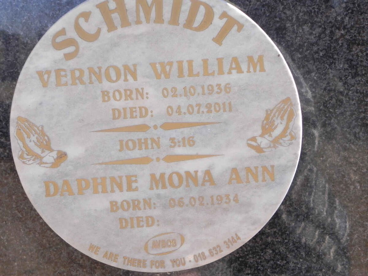 SCHMIDT Vernon William 1936-2011 &amp; Daphne Mona Ann 1934-