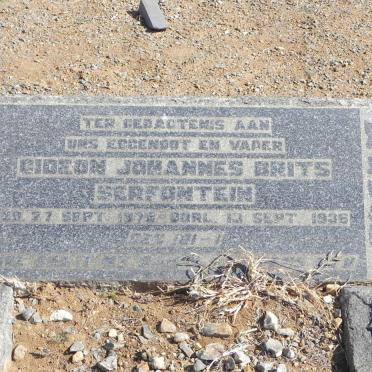 SERFONTEIN Gideon Johannes Brits 187?-1936