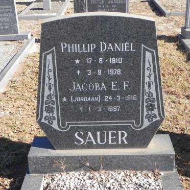 SAUER Phillip Daniël 1910-1978 &amp; Jacoba E.F. JORDAAN 1916-1987