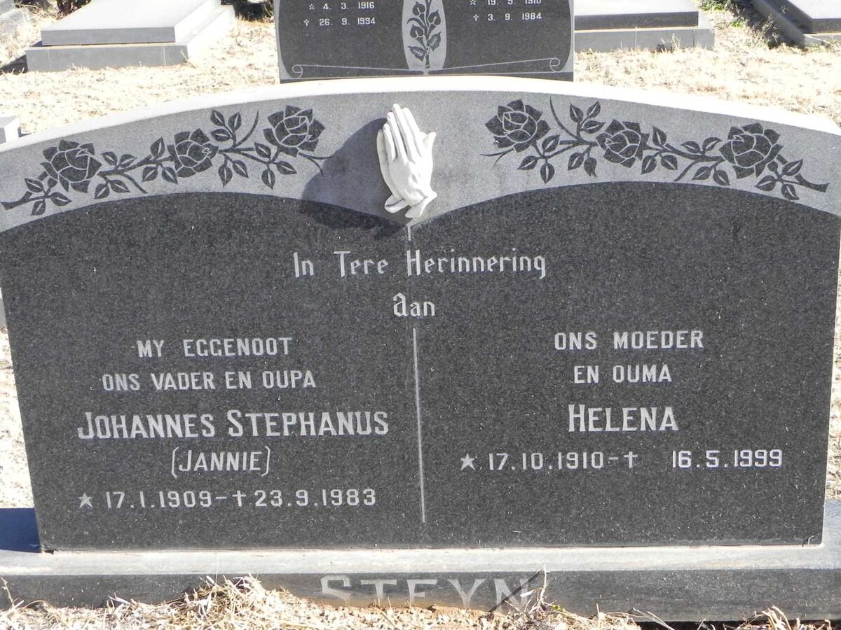 STEYN Johannes Stephanus 1909-1983 &amp; Helena 1910-1999