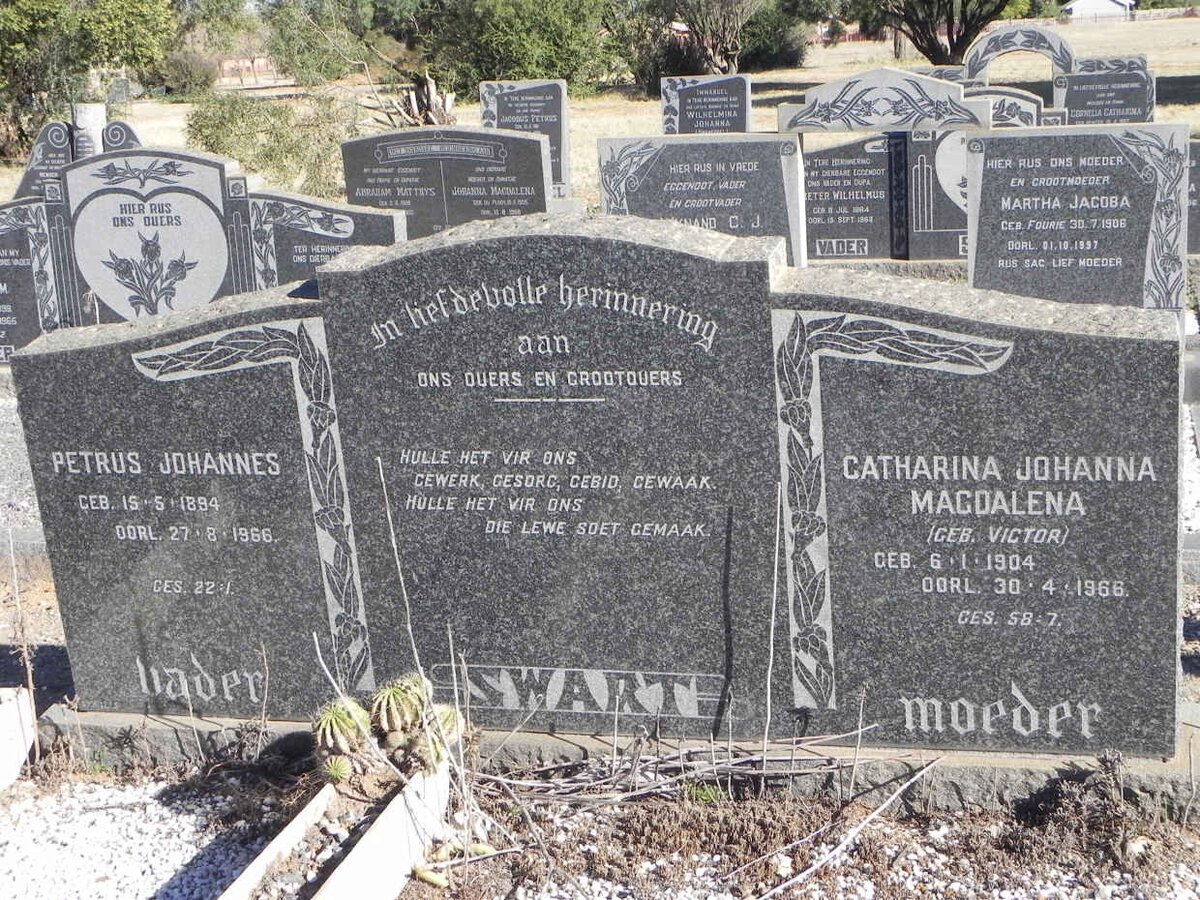 SWART Petrus Johannes 1894-1966 &amp; Catharina Johanna Magdalena VICTOR 1904-1966