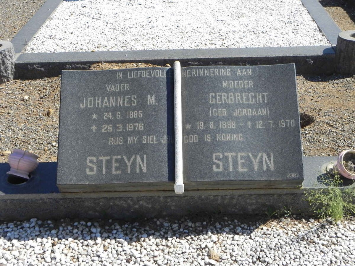 STEYN Johannes M. 1885-1976 &amp; Gerbrecht JORDAAN 1888-1970