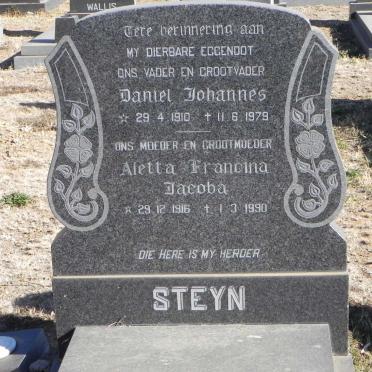 STEYN Daniel Johannes 1910-1979 &amp; Aletta Francina Jacoba 1916-1990