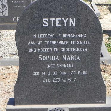 STEYN Sophia Maria nee SNYMAN 1903-1980