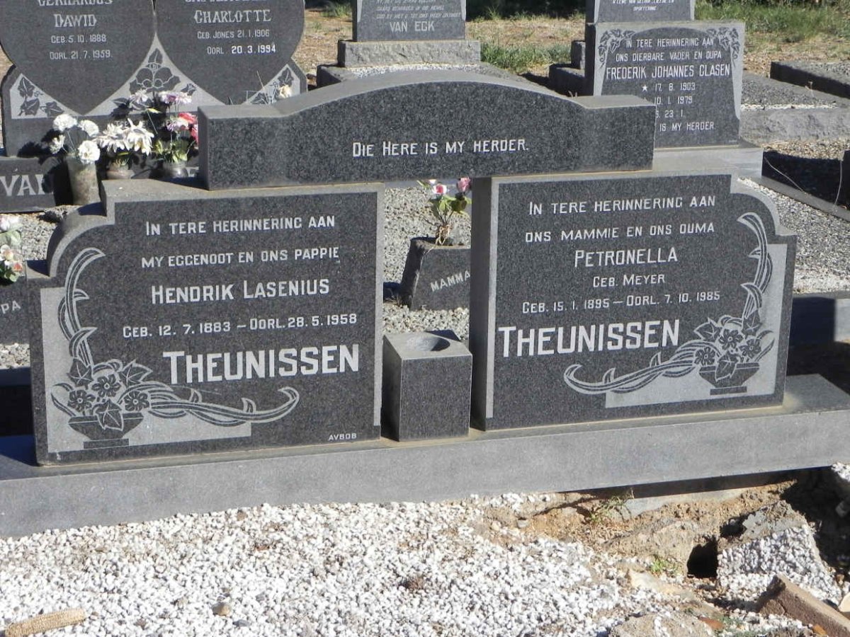 THEUNISSEN Hendrik Lasenius 1883-1958 &amp; Petronella MEYER 1895-1985