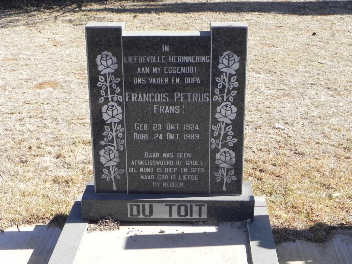 TOIT Francois Petrus, du 1924-1989