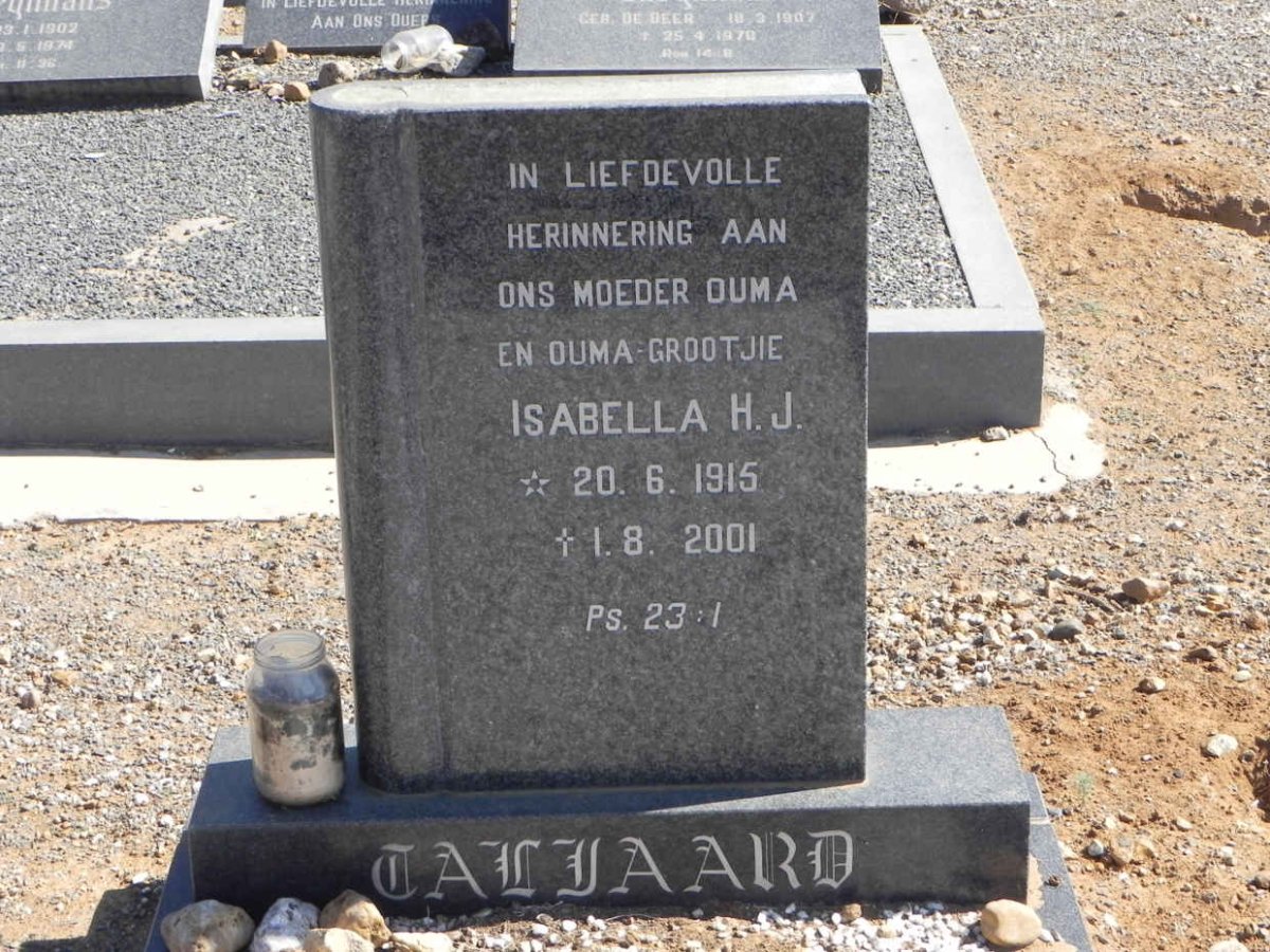 TALJAARD Isabella H.J. 1915-2001