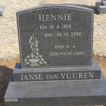 VUUREN Hennie, Janse van 1928-2006