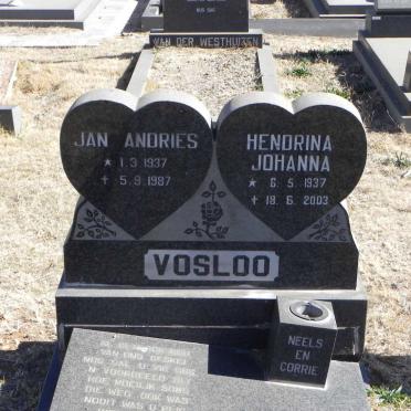 VOSLOO Jan Andries 1937-1987 &amp; Hendrina Johanna 1937-2003