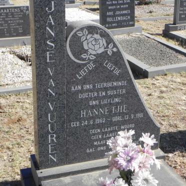 VUUREN Hannetjie, Janse van 1962-1981