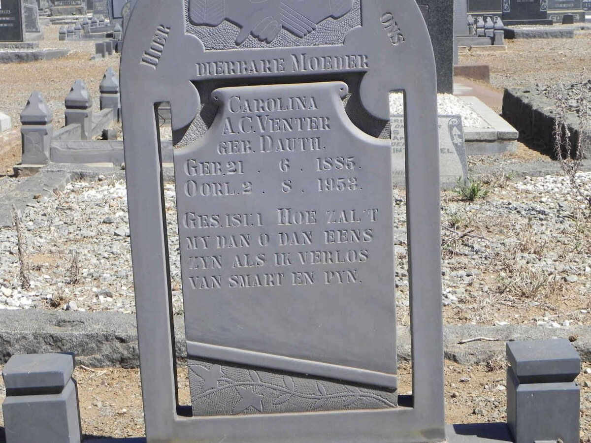 VENTER Carolina A.C. nee DAUTH 1885-1953