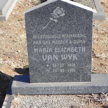 WYK Maria Elizabeth, van 1908-1991