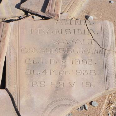 WALT Anna Fransina, v.d. nee LABERSCHAGNE 1906-1938