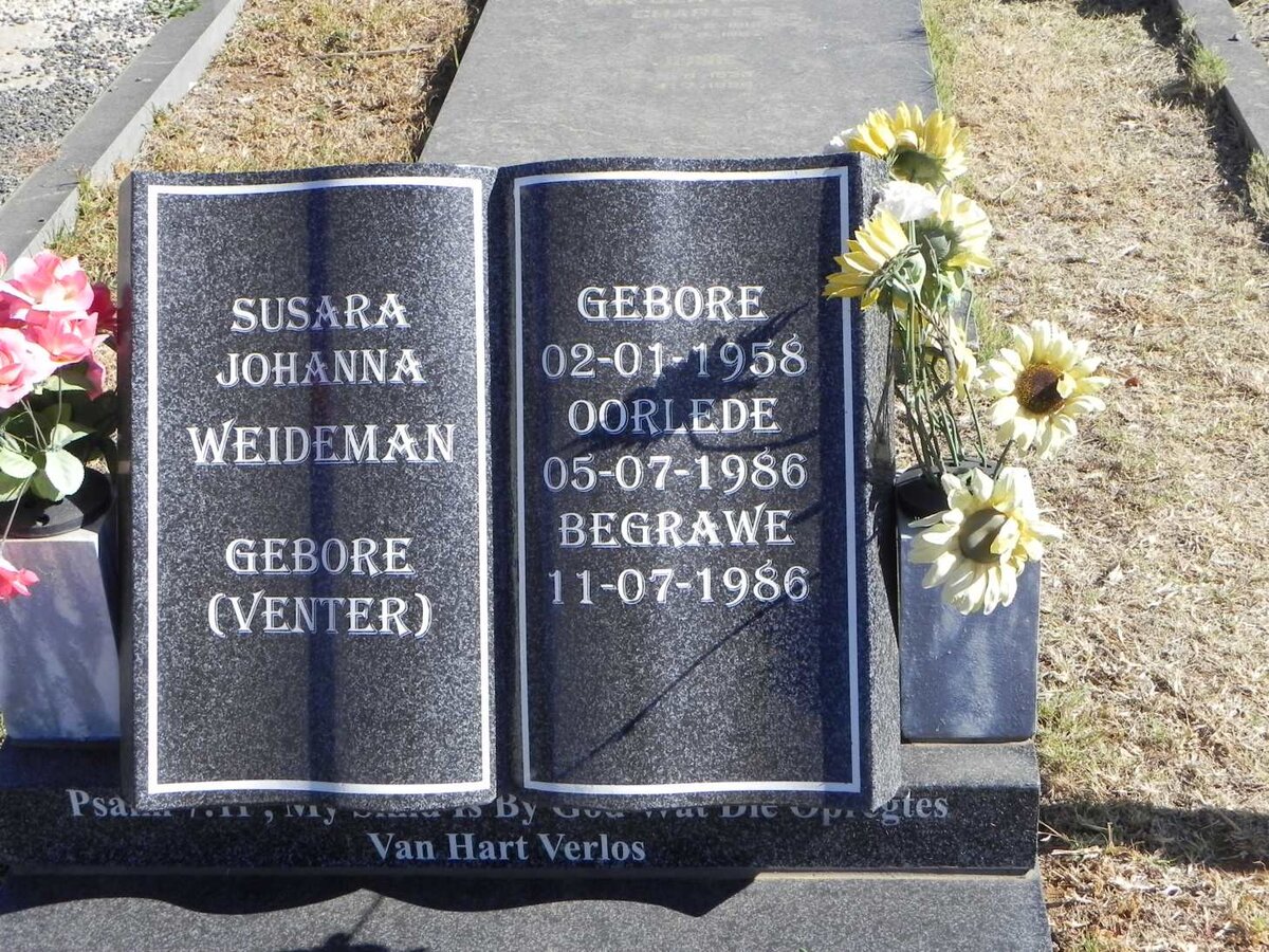 WEIDEMAN Susara Johanna nee VENTER 1958-1986