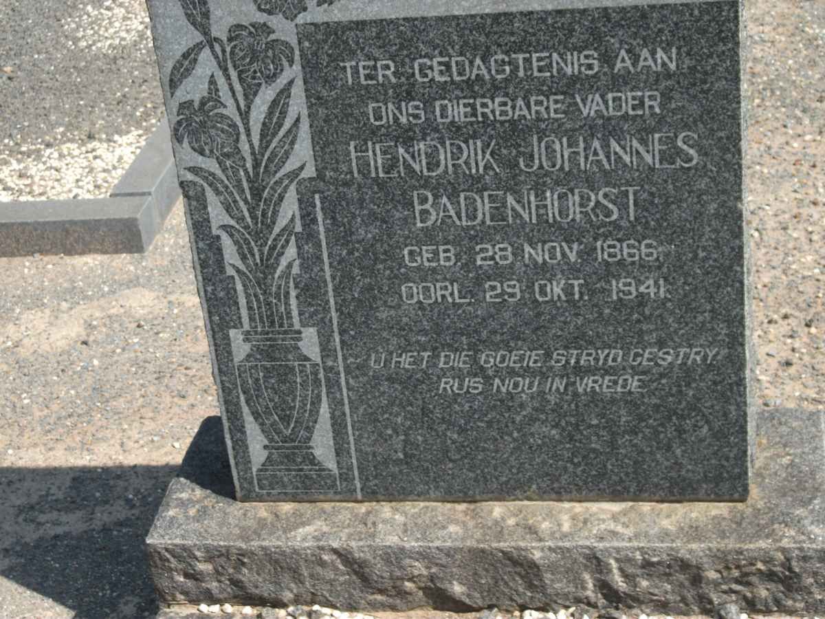 BADENHORST Hendrik Johannes 1866-1941