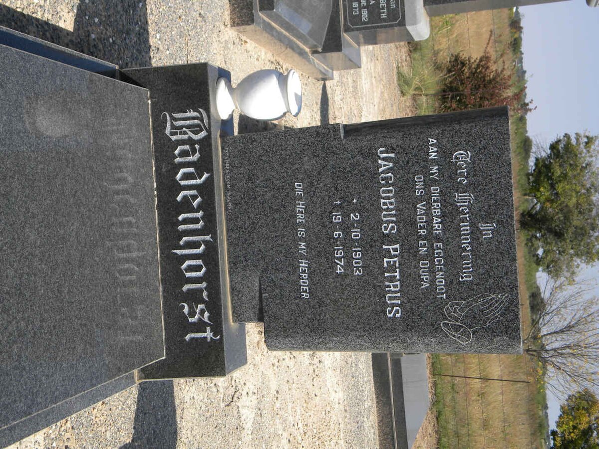 BADENHORST Jacobus Petrus 1903-1974