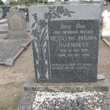 BADENHORST Wesselina Johanna 1881-1954