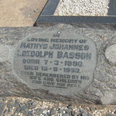 BASSON Mathys Johannes Loedolph 1890-1952