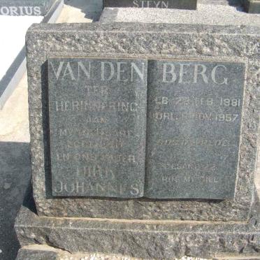 BERG Dirk Johannes, van den 1881-1957