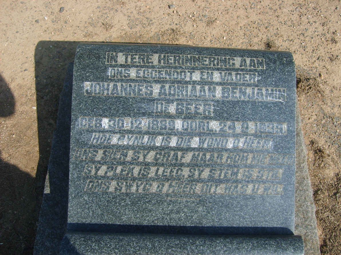 BEER Johannes Adriaan Benjamin, de 1889-1939