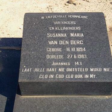 BERG Susanna Maria, van den 1894-1983