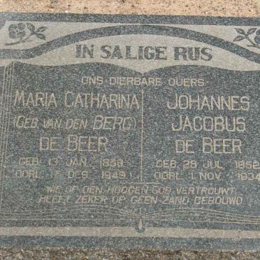 BEER Johannes Jacobus, de 1852-1934 &amp; Maria Catharina VAN DEN BERG 1858-1949