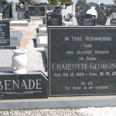 BENADE Charlotte Georginia 1920-2002