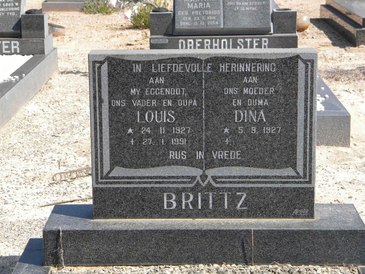 BRITTZ Louis 1927-1991 &amp; Dina 1927-