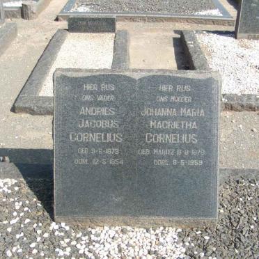 CORNELIUS Andries Jacobus 1873-1954 &amp; Johanna Maria Magrietha MARITZ 1878-1959