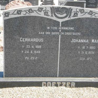 COETZER Gerhardus 1889-1948 &amp; Johanna Maria 1893-1978