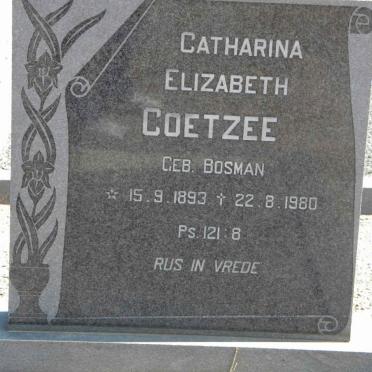 COETZEE Catharina Elizabeth nee BOSMAN 1893-1980