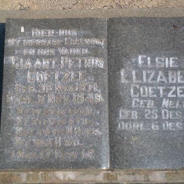 COETZEE Tjaart Petrus 1871-1949 &amp; Elsie Elizabeth NELL 1880-1972