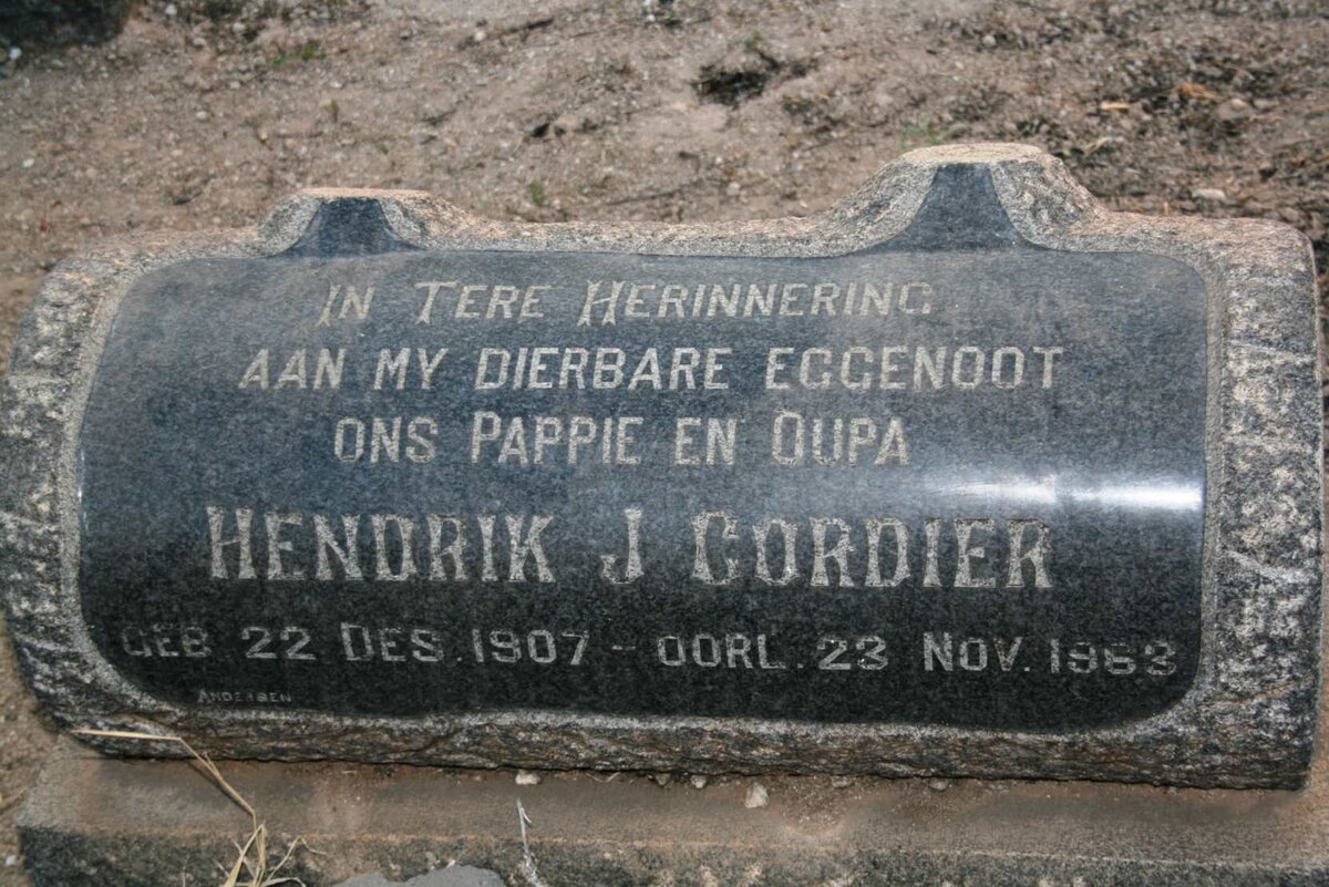 CORDIER Hendrik J. 1907-1963