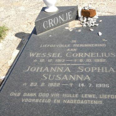 CRONJE Wessel Cornelius 1913-1992 &amp; Johanna Sophia Susanna 1922-1996