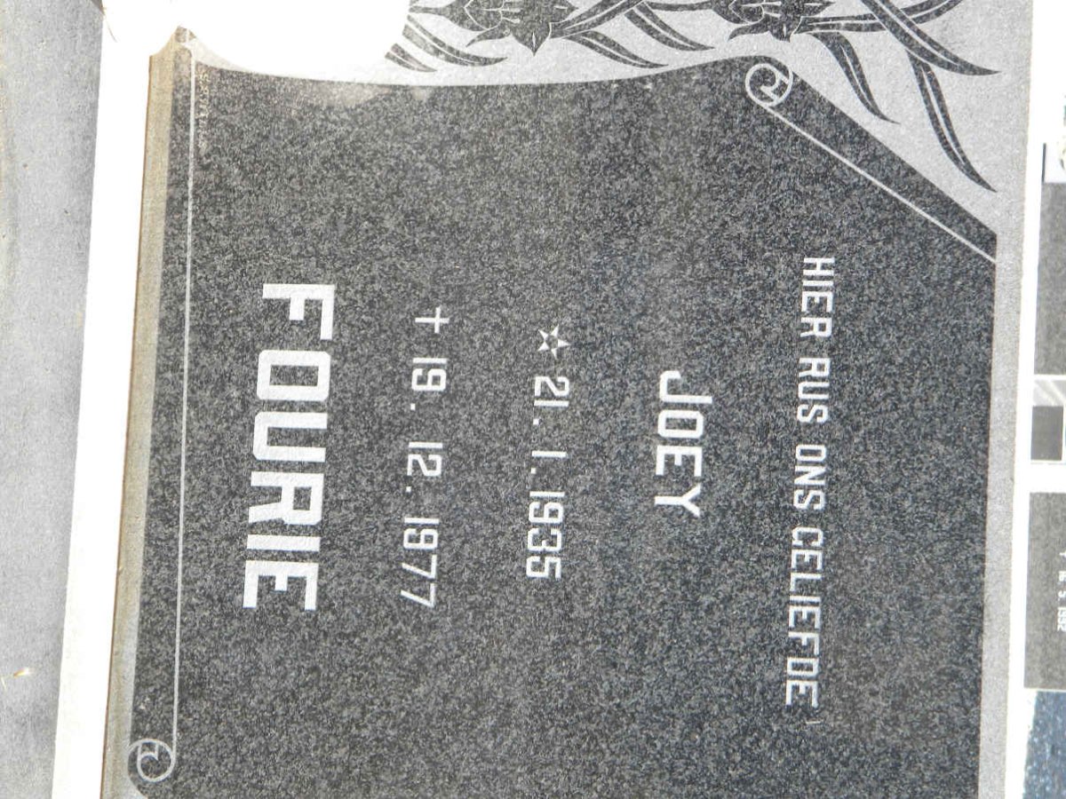 FOURIE Joey 1935-1977