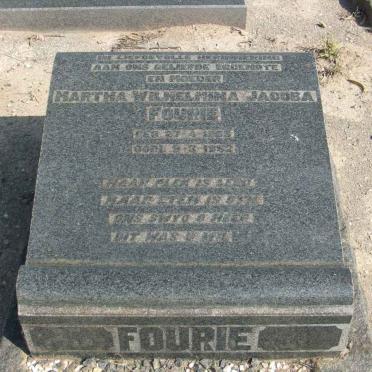 FOURIE Martha Wilhelmina Jacoba 18?5-1952