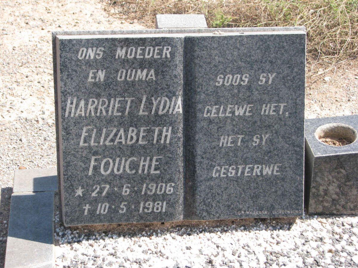 FOUCHE Harriet Lydia Elizabeth 1906-1981