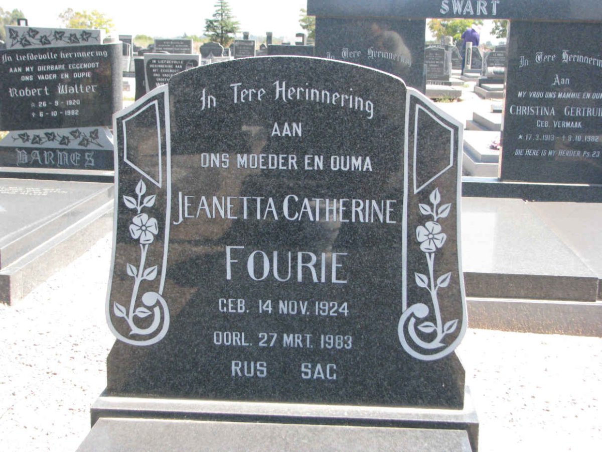 FOURIE Jeanetta Catherine 1924-1983