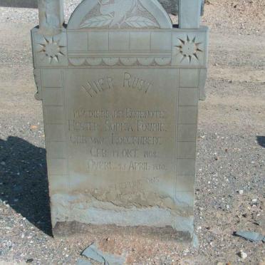 FOURIE Hester Sophia nee VAN LOGGENBERG 1908-1930