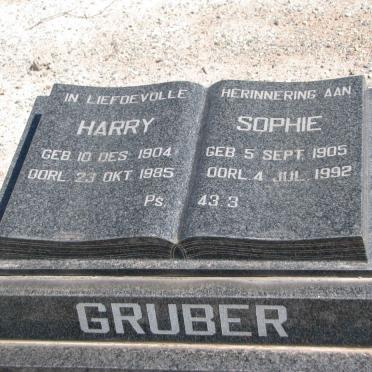 GRUBER Harry 1904-1985 &amp; Sophie 1905-1992