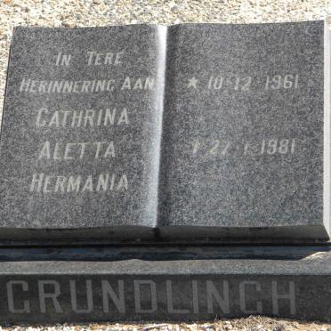 GRUNDLINGH Cathrina Aletta Hermania 1961-1981