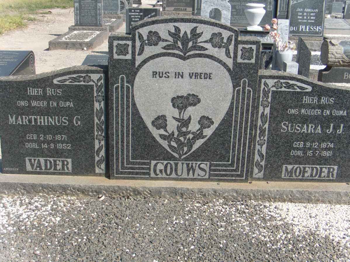 GOUWS Marthinus G. 1871-1952 &amp; Susara J.J. 1874-1961