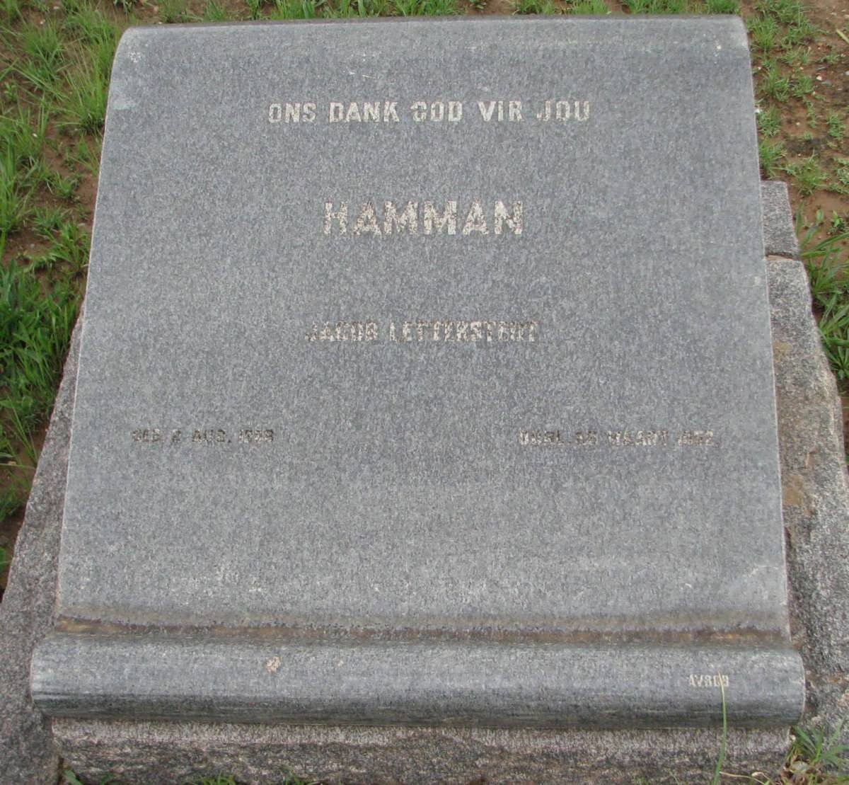 HAMMAN Jacob Letterstedt 1829-1872