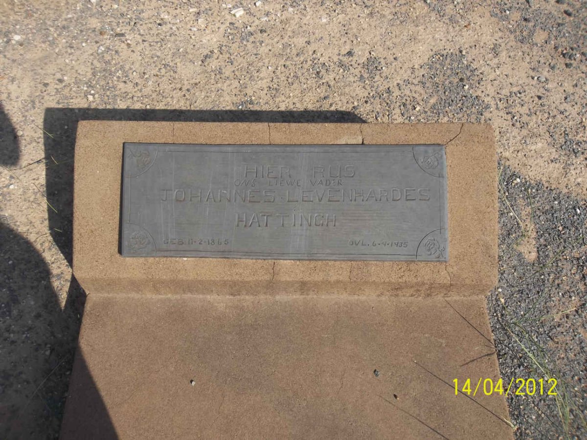 HATTINGH Johannes Levenhardus 1865-1935