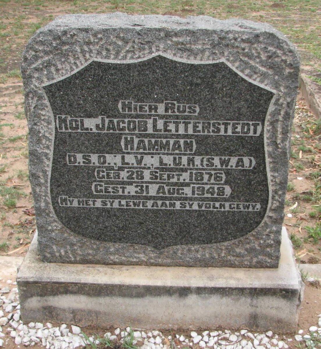 HAMMAN Jacob Letterstedt 1876-1948