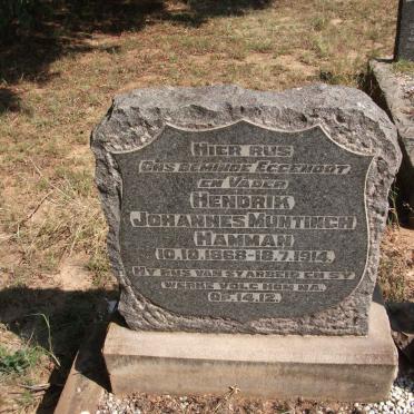 HAMMAN Hendrik Johannes Muntingh 1868-1914